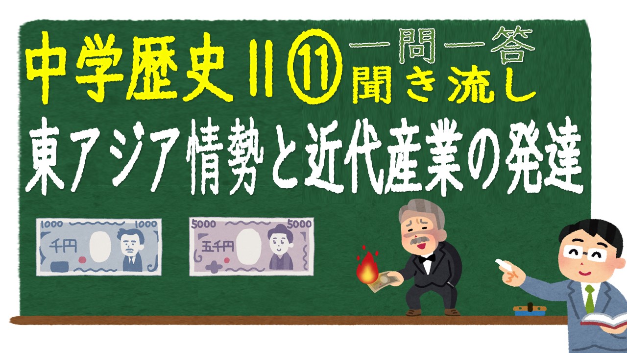 中学歴史Ⅱ　一問一答　東アジア情勢と近代産業の発達